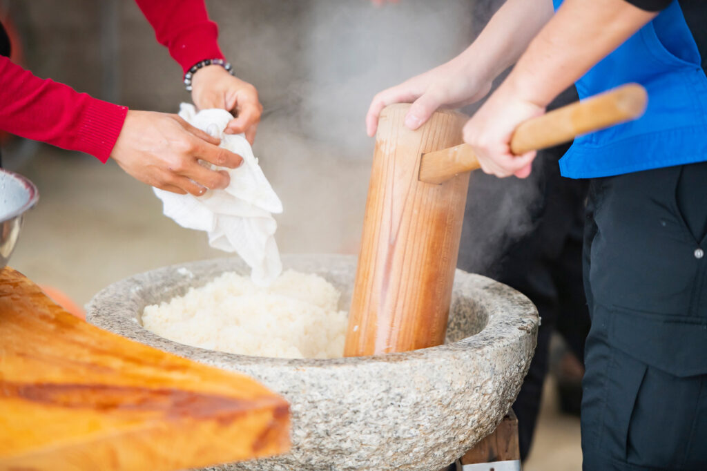 餅つきの様子