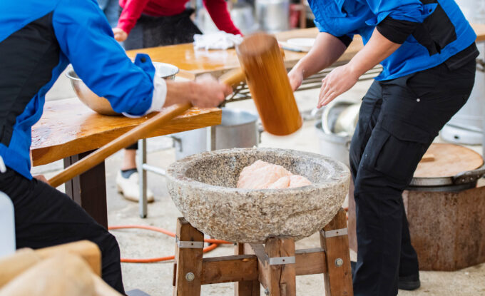 餅つきの様子